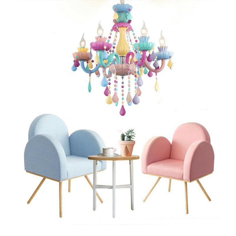 Lampada a soffitto multicolore in vetro Lampada candele in stile moderno