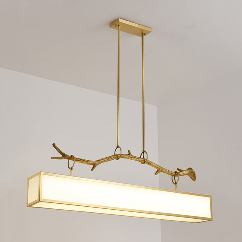 Brass Metal Hanging Pendant Lights Modern Linear Hanging Lamps for Dining Room