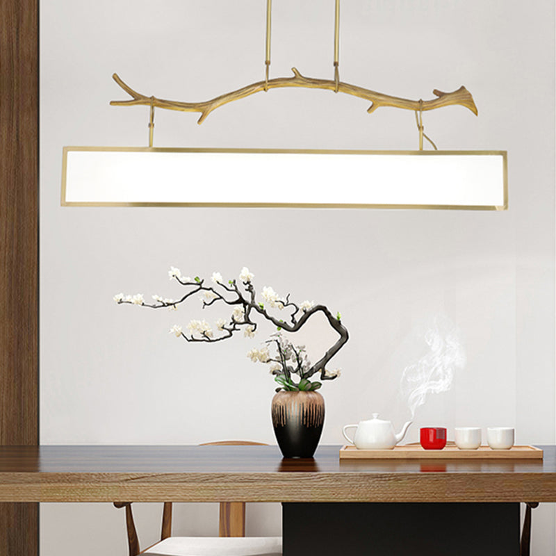 Luci a sospensione a sospensione in metallo in ottone lampade appese lineari moderne per sala da pranzo