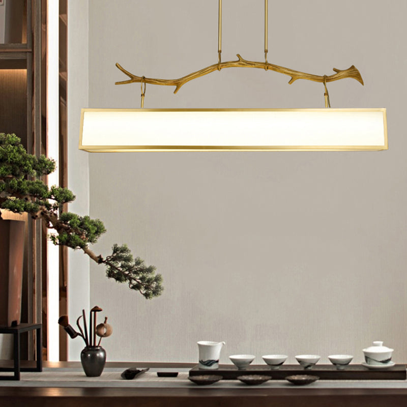 Luci a sospensione a sospensione in metallo in ottone lampade appese lineari moderne per sala da pranzo