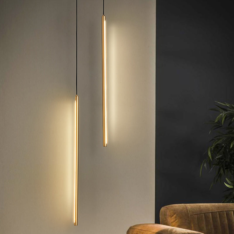 Minimalism Hanging Ceiling Light Metal Linear Ceiling Pendant Light for Bedroom