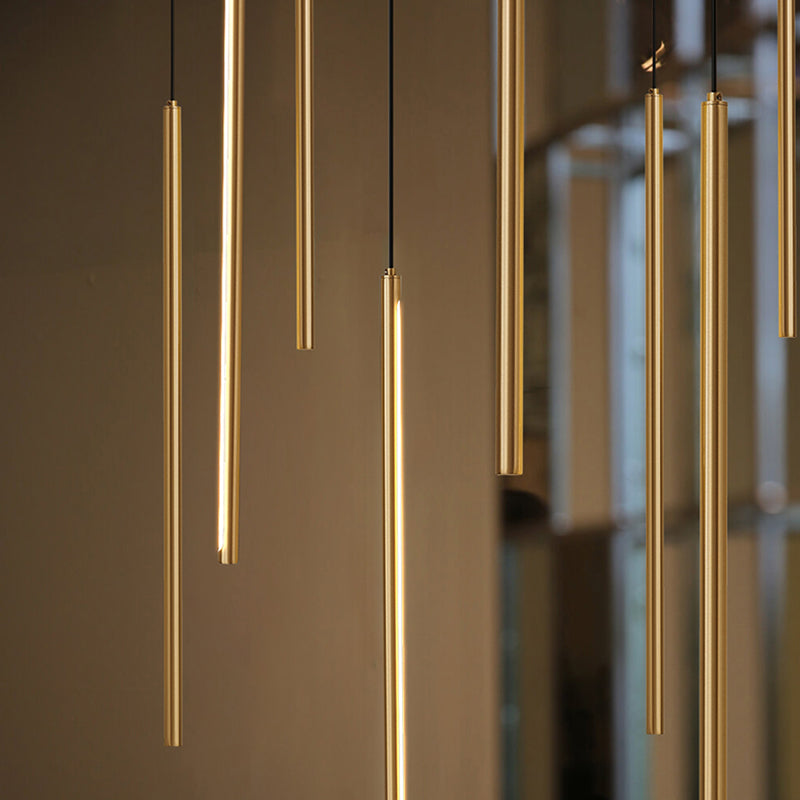 Minimalism Hanging Ceiling Light Metal Linear Ceiling Pendant Light for Bedroom