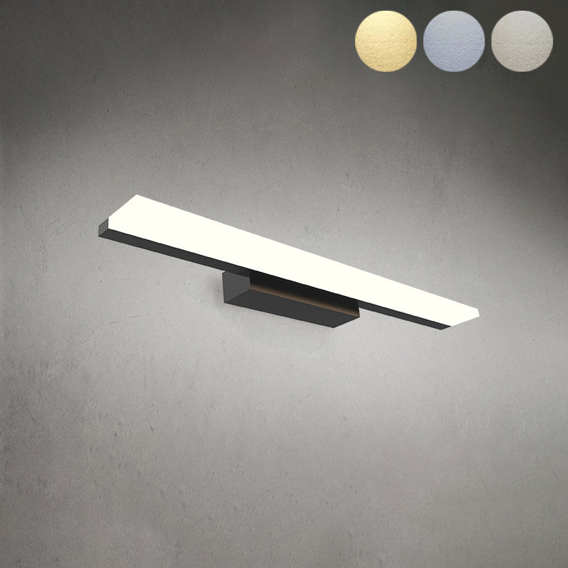 Acconde da muro di tonalità lineare a 1 luce moderna moderna illuminazione da parete specchio in stile semplice in bianco