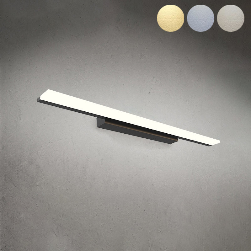 Acconde da muro di tonalità lineare a 1 luce moderna moderna illuminazione da parete specchio in stile semplice in bianco