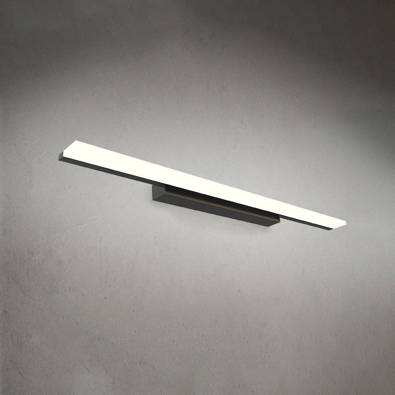 Acconde da muro di tonalità lineare a 1 luce moderna moderna illuminazione da parete specchio in stile semplice in bianco