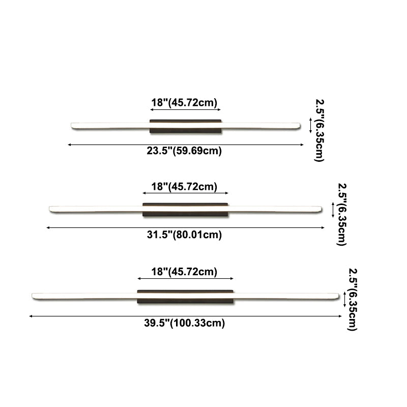 Acconde da muro di tonalità lineare a 1 luce moderna moderna illuminazione da parete specchio in stile semplice in bianco