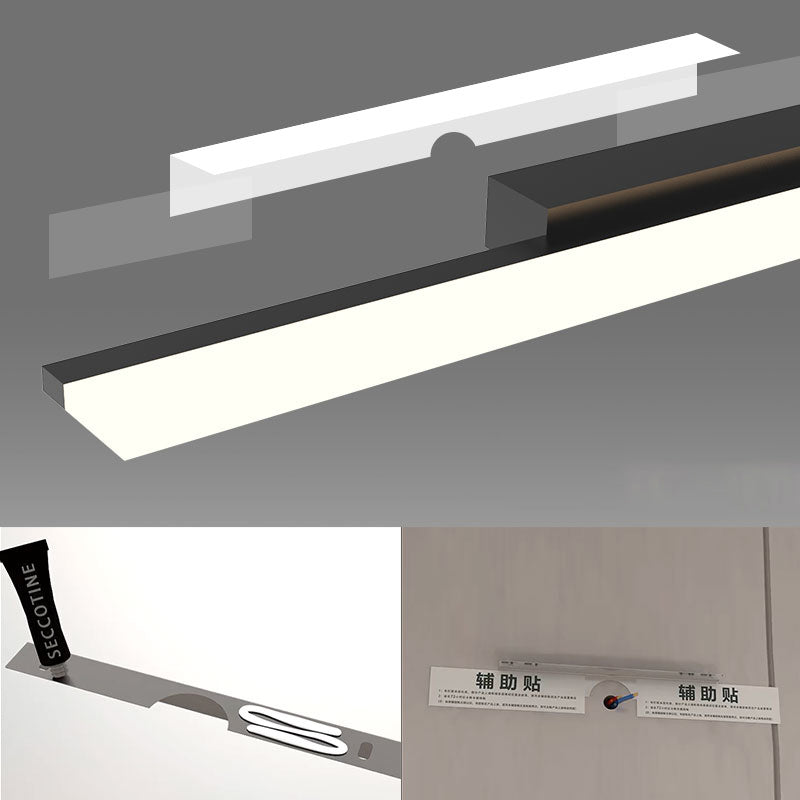 Acconde da muro di tonalità lineare a 1 luce moderna moderna illuminazione da parete specchio in stile semplice in bianco