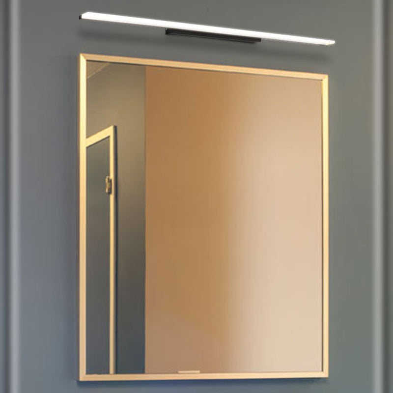 Acconde da muro di tonalità lineare a 1 luce moderna moderna illuminazione da parete specchio in stile semplice in bianco