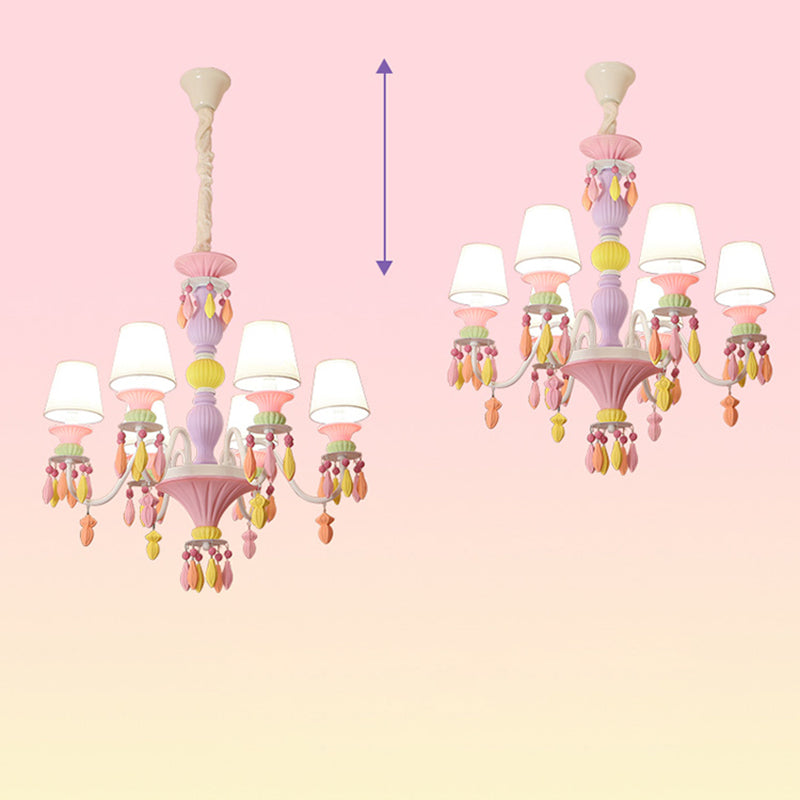 Apparecchiatura a sospensione rosa moderna a sospensione moderna a sospensione del lampadario in metallo in metallo