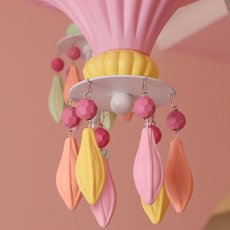 Apparecchiatura a sospensione rosa moderna a sospensione moderna a sospensione del lampadario in metallo in metallo