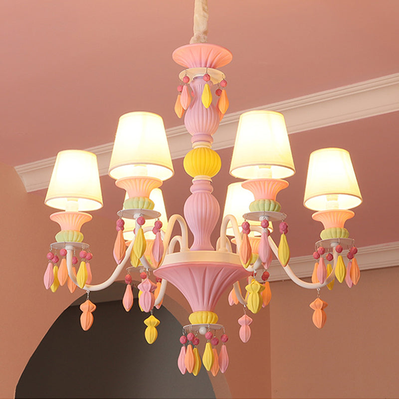 Apparecchiatura a sospensione rosa moderna a sospensione moderna a sospensione del lampadario in metallo in metallo