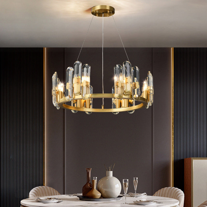 Contemporary Copper Ceiling Pendant Light Wheel Hanging Pendant Light for Living Room