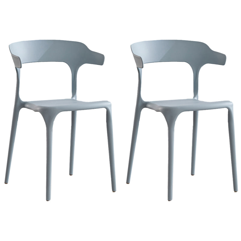 Modern Contemporary Plastic Side Chairs Multicolor Open Back Dining Chairs