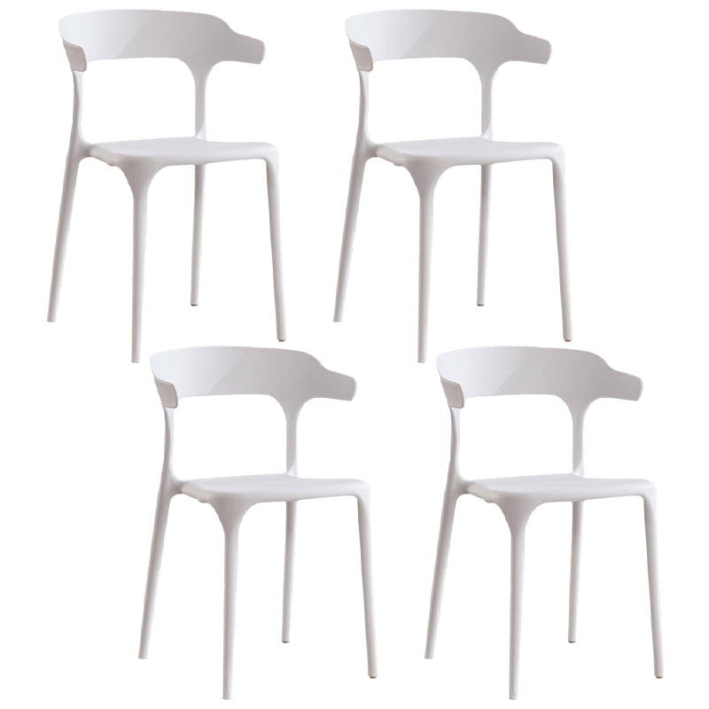 Modern Contemporary Plastic Side Chairs Multicolor Open Back Dining Chairs
