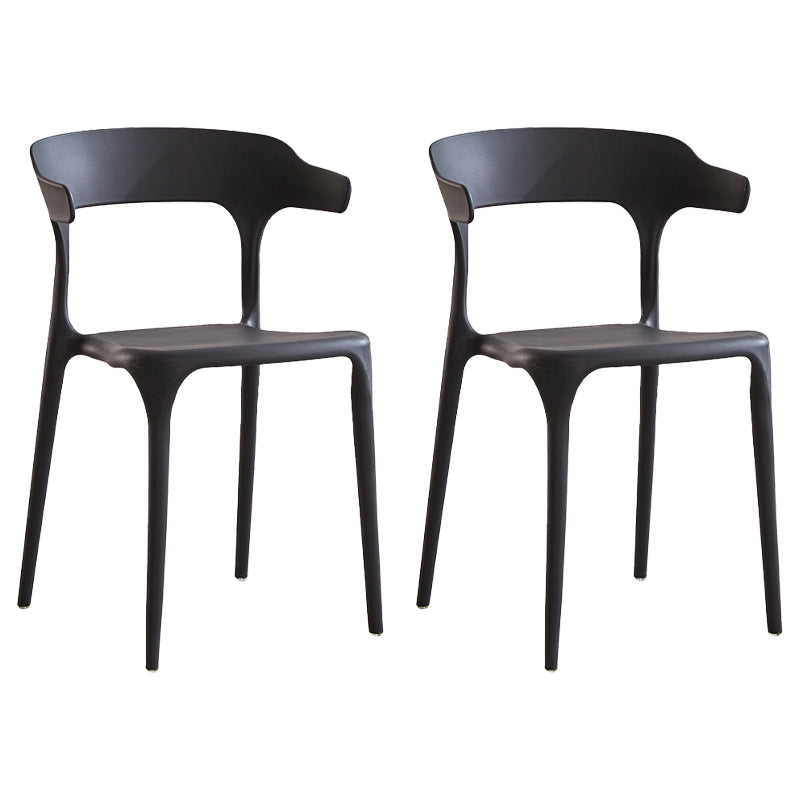 Modern Contemporary Plastic Side Chairs Multicolor Open Back Dining Chairs