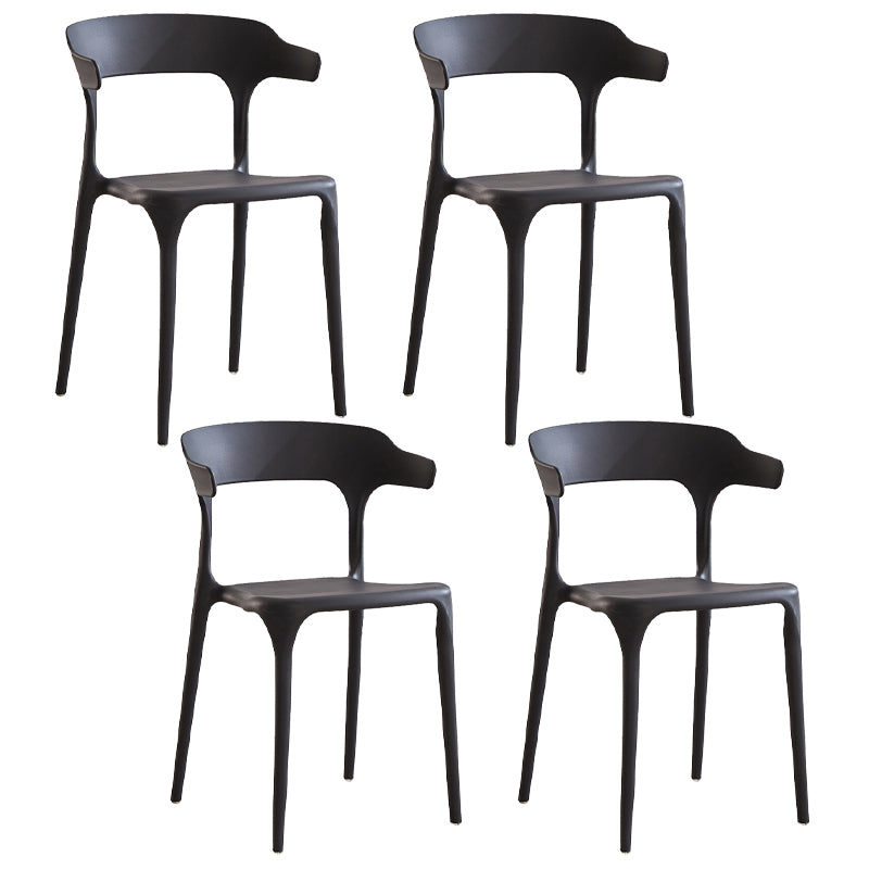 Modern Contemporary Plastic Side Chairs Multicolor Open Back Dining Chairs