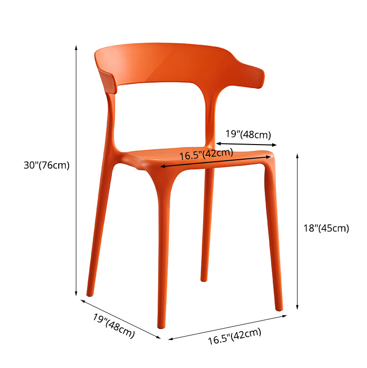 Modern Contemporary Plastic Side Chairs Multicolor Open Back Dining Chairs