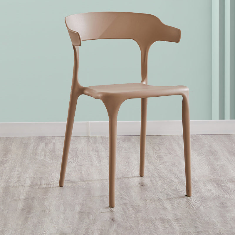 Modern Contemporary Plastic Side Chairs Multicolor Open Back Dining Chairs