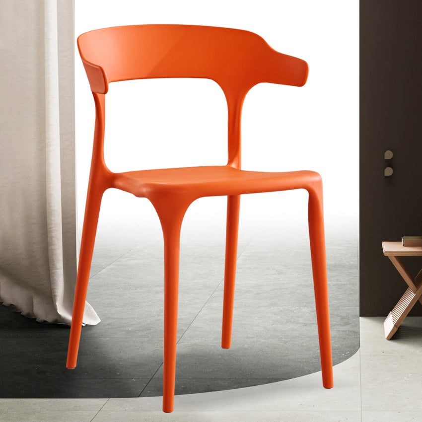 Modern Contemporary Plastic Side Chairs Multicolor Open Back Dining Chairs