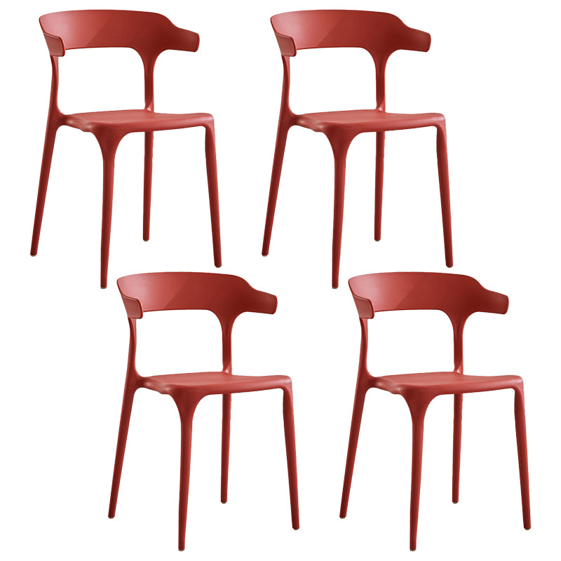 Modern Contemporary Plastic Side Chairs Multicolor Open Back Dining Chairs