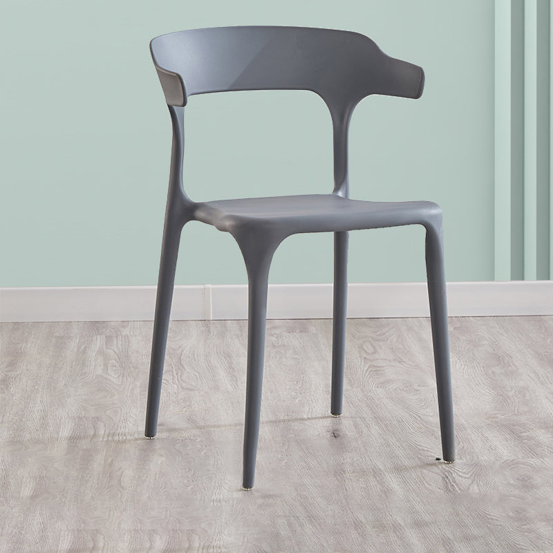 Modern Contemporary Plastic Side Chairs Multicolor Open Back Dining Chairs