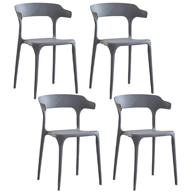 Modern Contemporary Plastic Side Chairs Multicolor Open Back Dining Chairs
