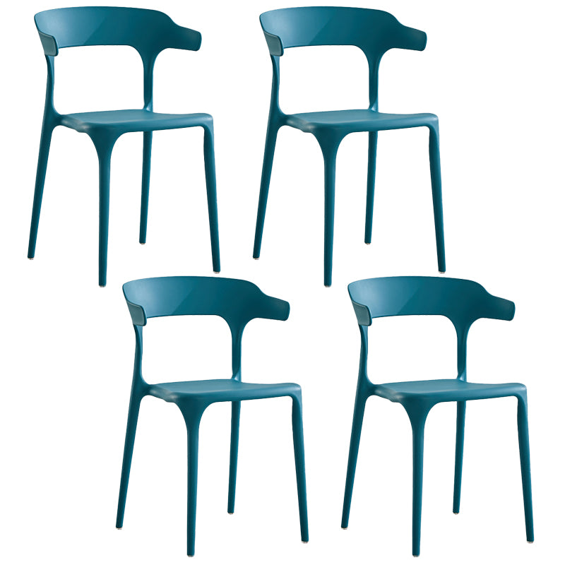 Modern Contemporary Plastic Side Chairs Multicolor Open Back Dining Chairs
