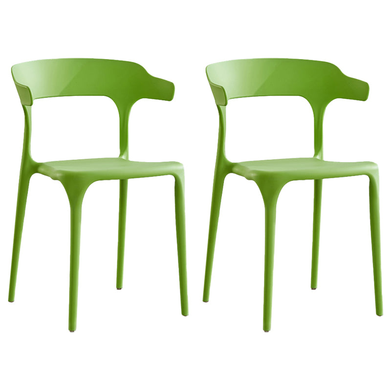Modern Contemporary Plastic Side Chairs Multicolor Open Back Dining Chairs