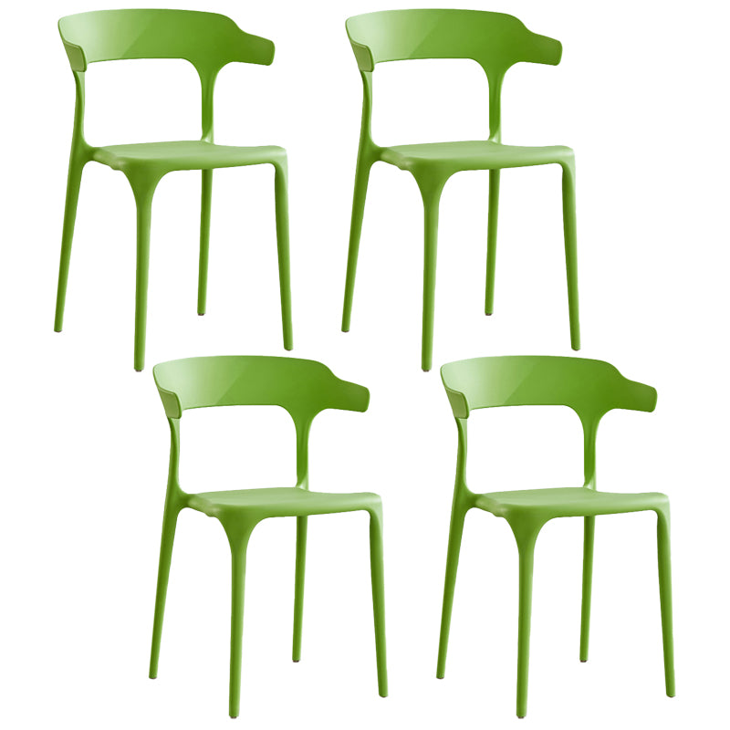 Modern Contemporary Plastic Side Chairs Multicolor Open Back Dining Chairs