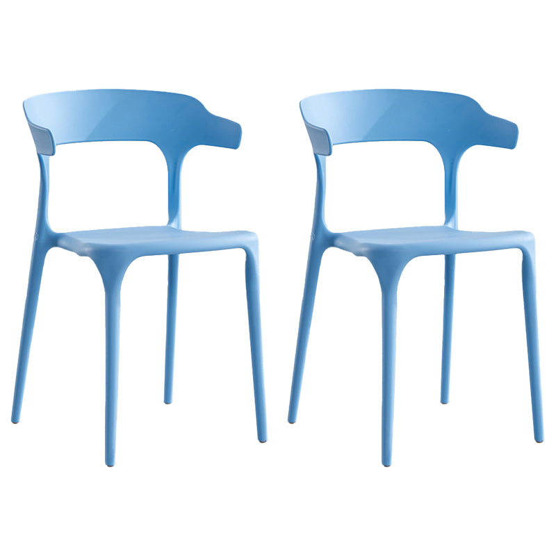 Modern Contemporary Plastic Side Chairs Multicolor Open Back Dining Chairs