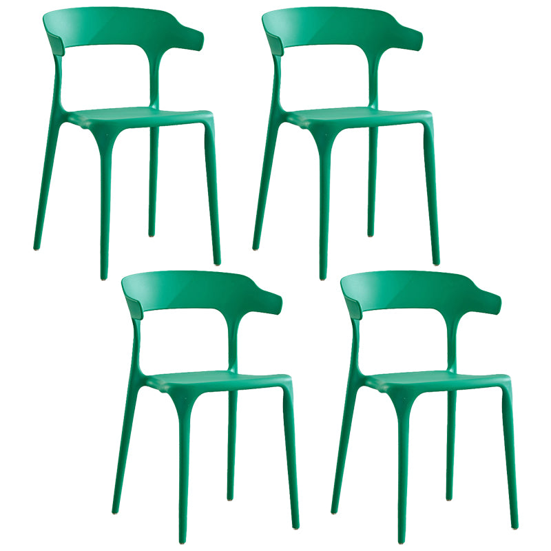 Modern Contemporary Plastic Side Chairs Multicolor Open Back Dining Chairs