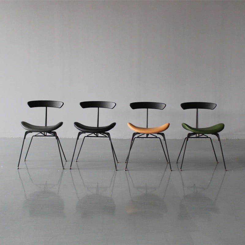 Ensembles de chaises latérales à dossier ouvert de chaise de salles à manger de cuisine en métal contemporain