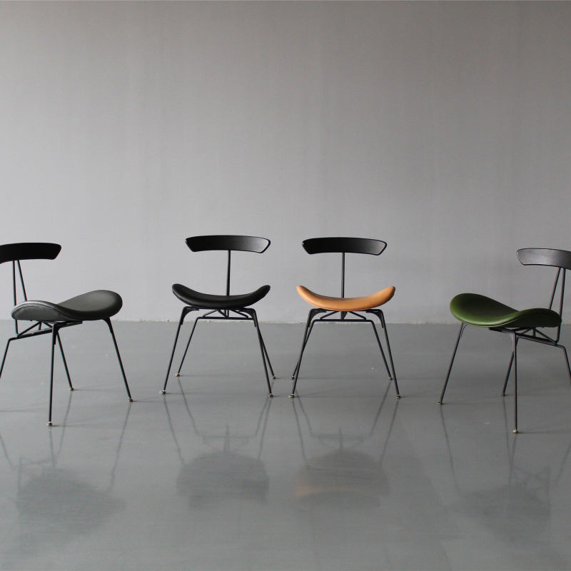 Ensembles de chaises latérales à dossier ouvert de chaise de salles à manger de cuisine en métal contemporain