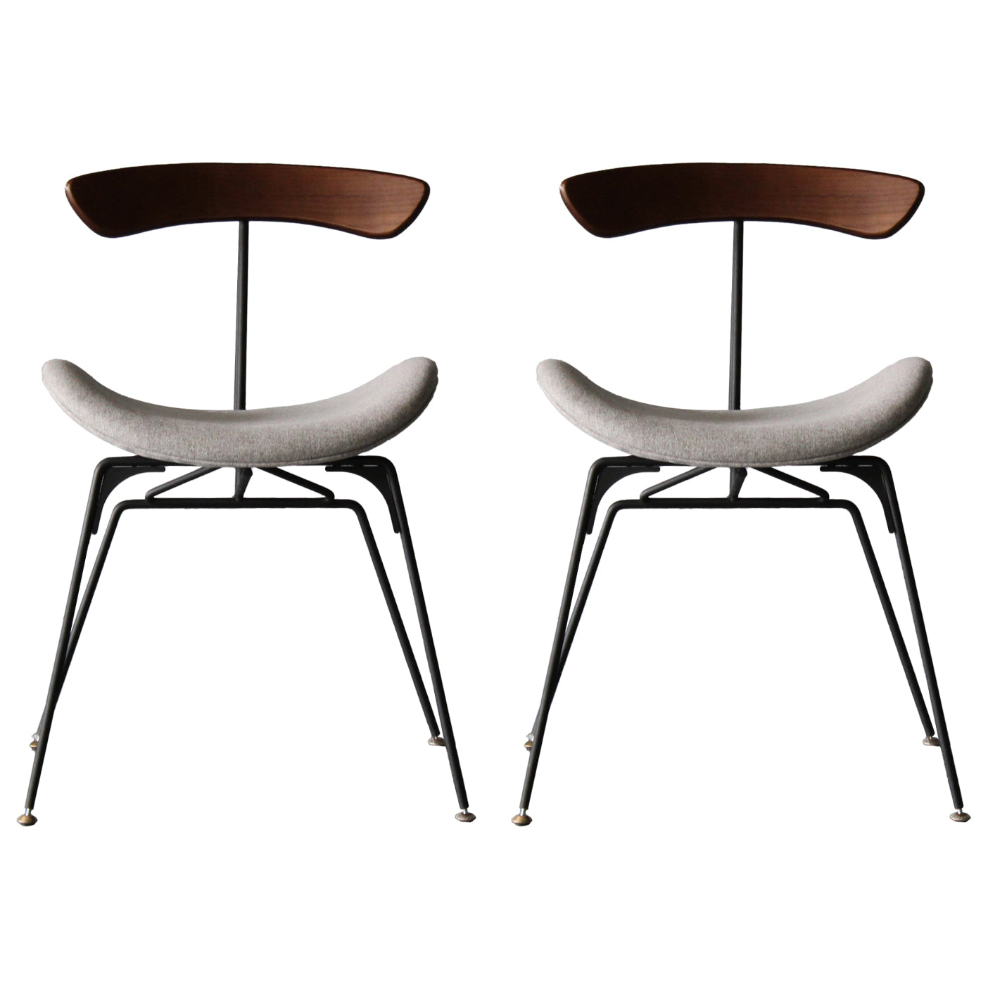 Ensembles de chaises latérales à dossier ouvert de chaise de salles à manger de cuisine en métal contemporain