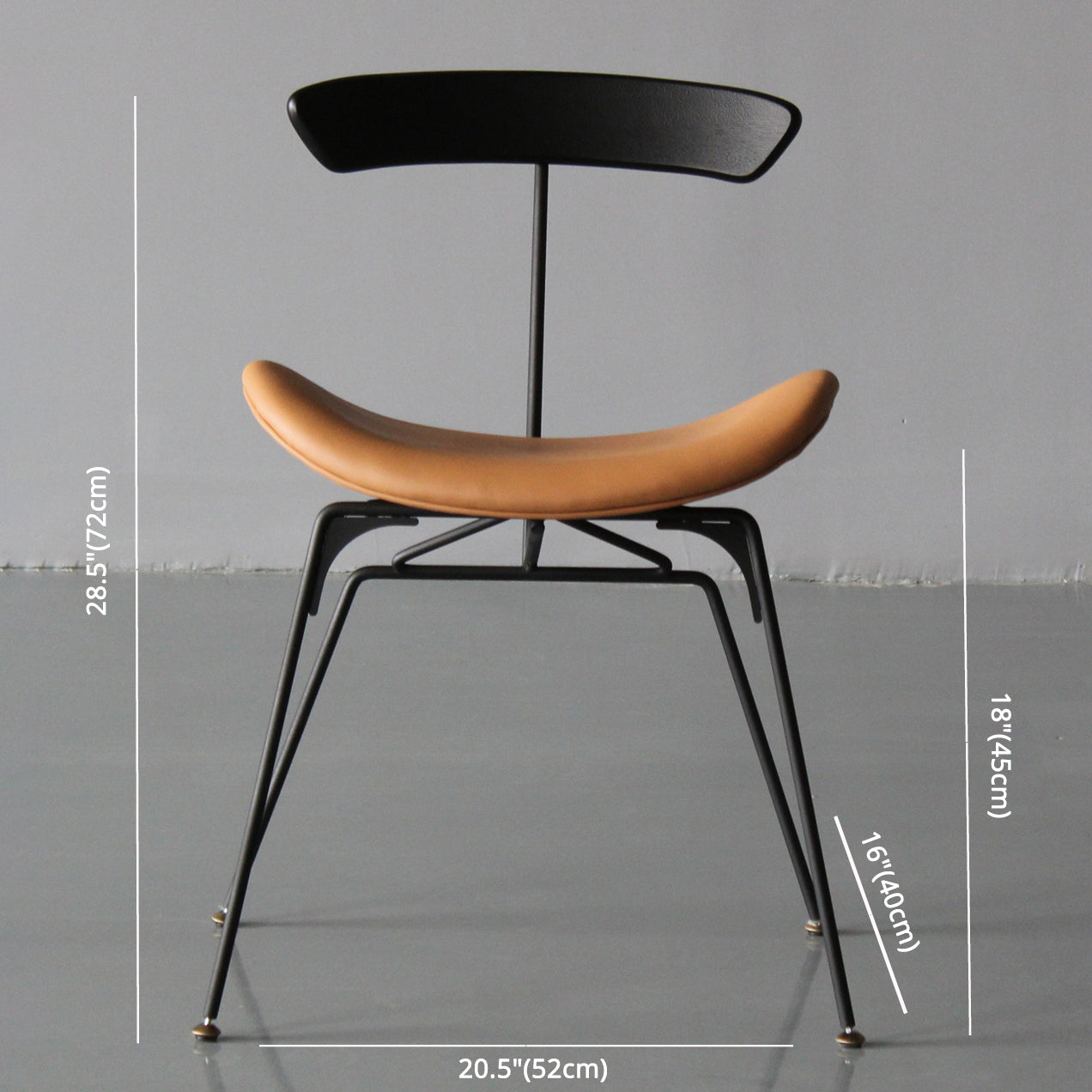 Ensembles de chaises latérales à dossier ouvert de chaise de salles à manger de cuisine en métal contemporain