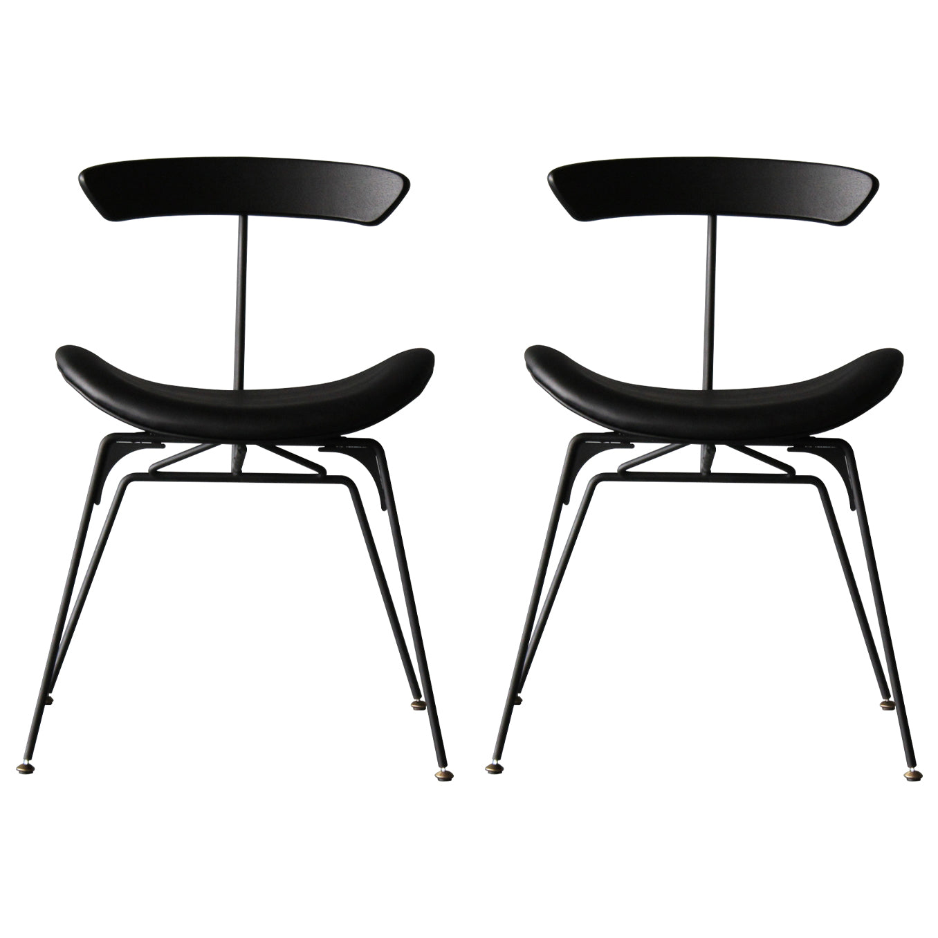 Ensembles de chaises latérales à dossier ouvert de chaise de salles à manger de cuisine en métal contemporain
