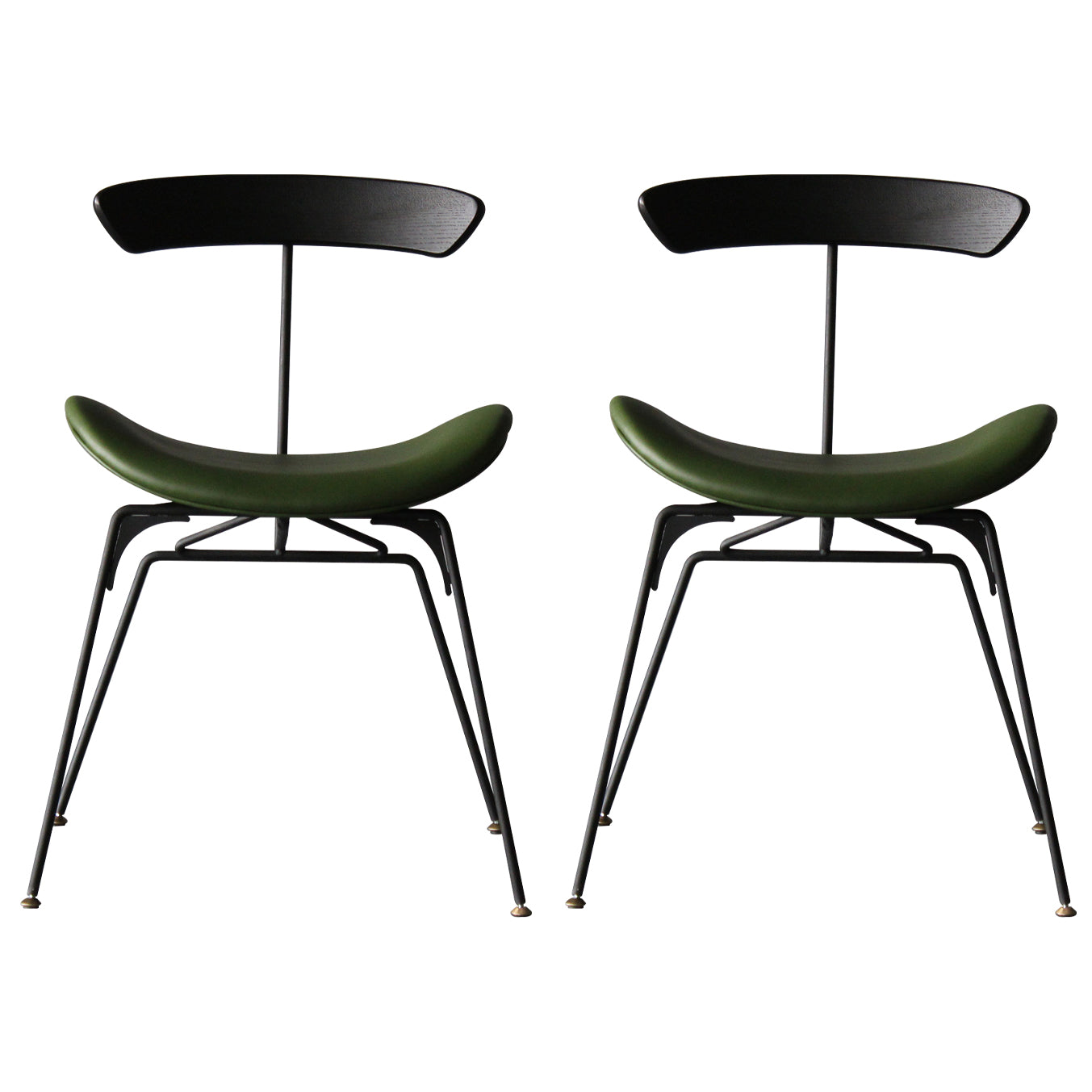 Ensembles de chaises latérales à dossier ouvert de chaise de salles à manger de cuisine en métal contemporain