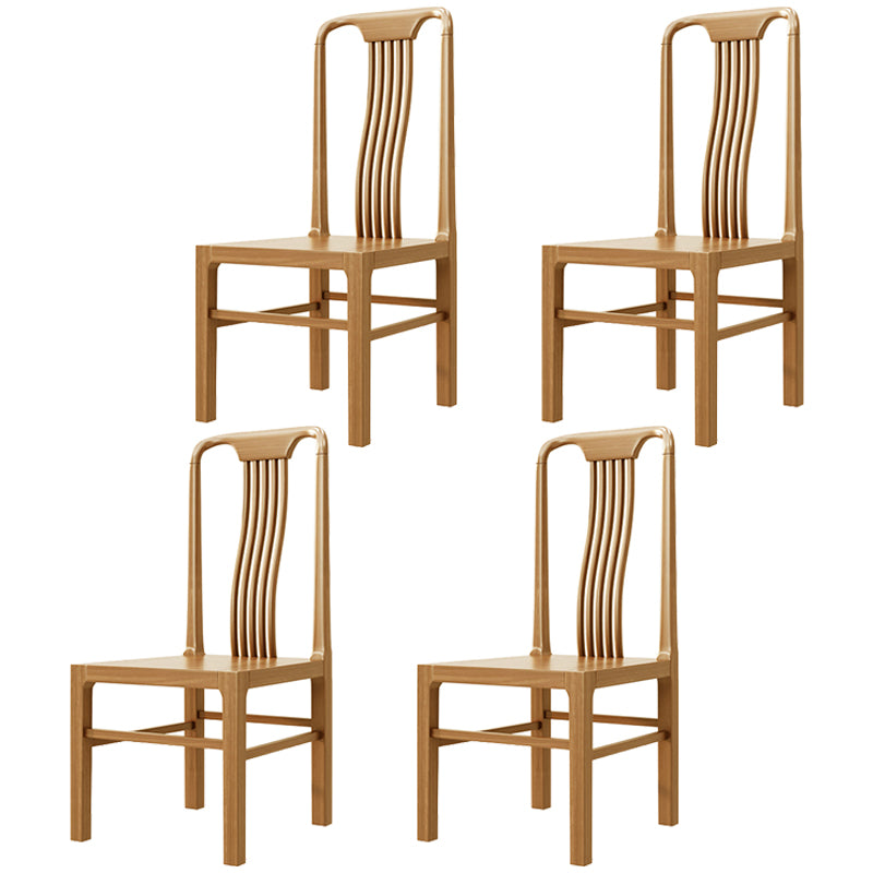 Chaise d'appoint traditionnelle en bois de 19 pouces de large, à dossier à lattes, pour usage domestique
