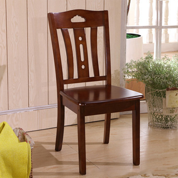 Silla lateral de madera maciza de estilo tradicional, silla de comedor con acabado mate para uso doméstico