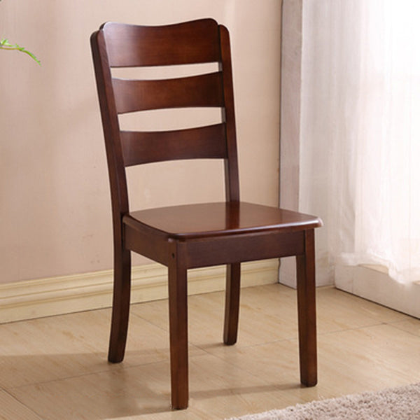 Silla lateral de madera maciza de estilo tradicional, silla de comedor con acabado mate para uso doméstico