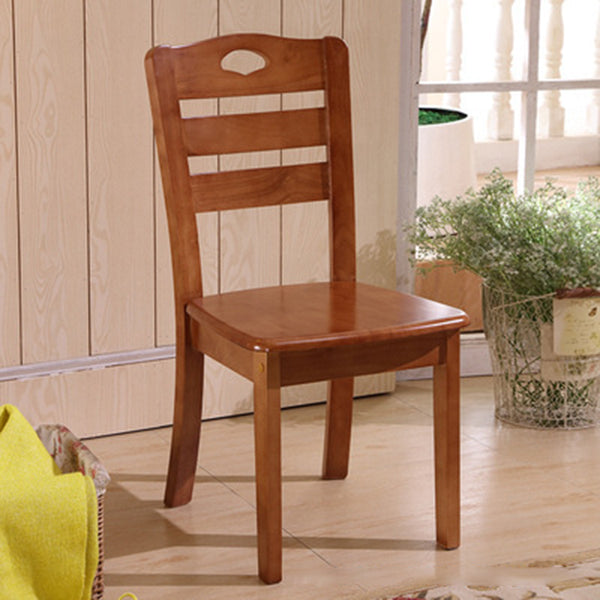 Silla lateral de madera maciza de estilo tradicional, silla de comedor con acabado mate para uso doméstico