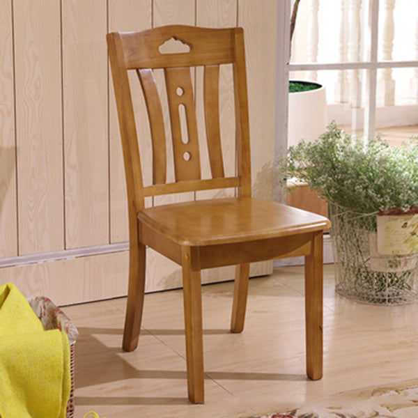 Silla lateral de madera maciza de estilo tradicional, silla de comedor con acabado mate para uso doméstico