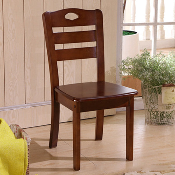 Silla lateral de madera maciza de estilo tradicional, silla de comedor con acabado mate para uso doméstico