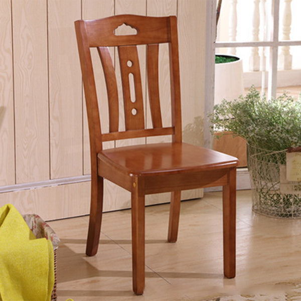 Silla lateral de madera maciza de estilo tradicional, silla de comedor con acabado mate para uso doméstico