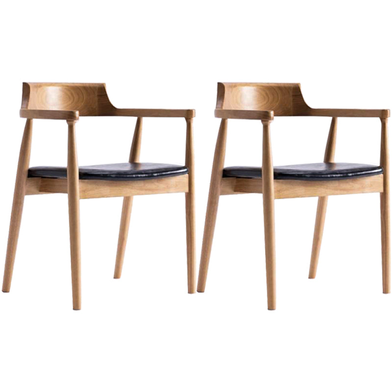 Chaise d'intérieur de style contemporain en bois massif, chaises latérales de salle à manger à dossier ouvert