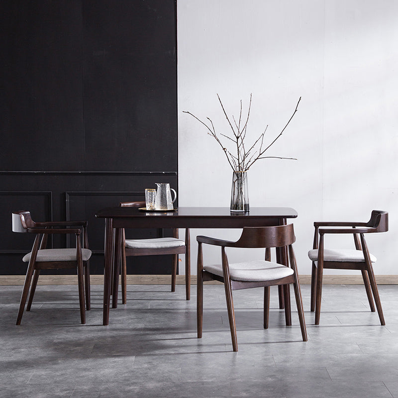 Chaise d'intérieur de style contemporain en bois massif, chaises latérales de salle à manger à dossier ouvert