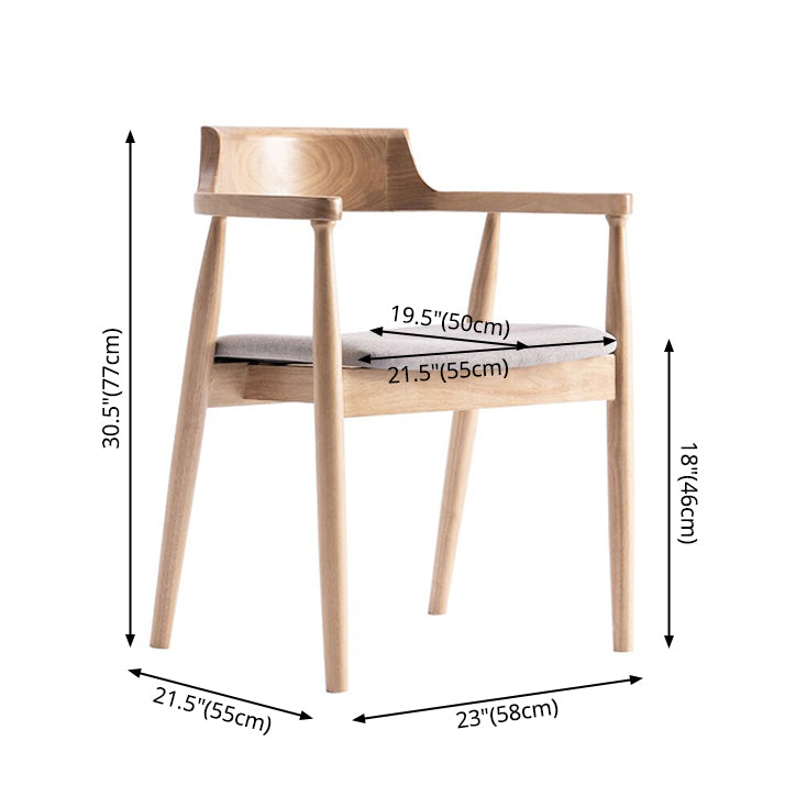 Chaise d'intérieur de style contemporain en bois massif, chaises latérales de salle à manger à dossier ouvert