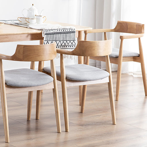 Chaise d'intérieur de style contemporain en bois massif, chaises latérales de salle à manger à dossier ouvert