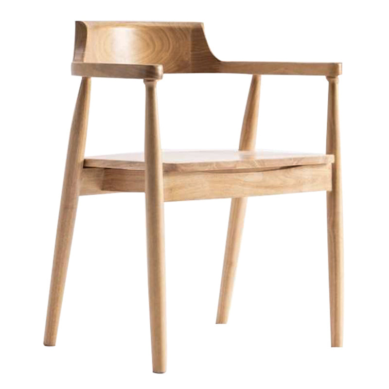 Chaise d'intérieur de style contemporain en bois massif, chaises latérales de salle à manger à dossier ouvert