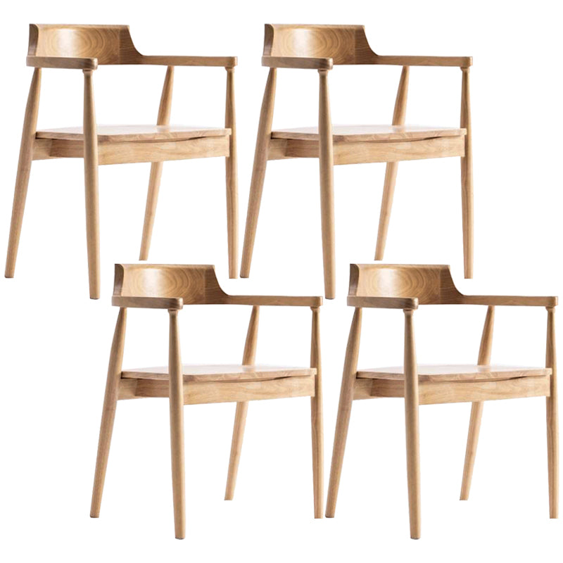 Chaise d'intérieur de style contemporain en bois massif, chaises latérales de salle à manger à dossier ouvert